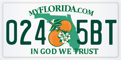 FL license plate 0245BT