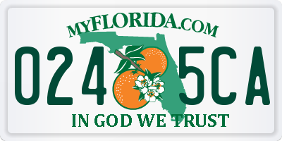 FL license plate 0245CA