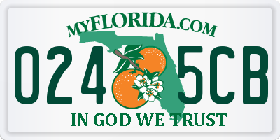 FL license plate 0245CB