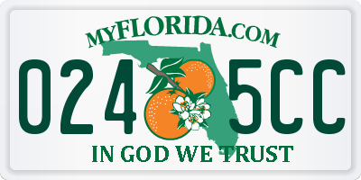 FL license plate 0245CC