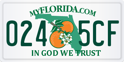 FL license plate 0245CF