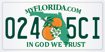 FL license plate 0245CI