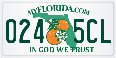 FL license plate 0245CL