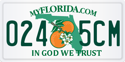 FL license plate 0245CM