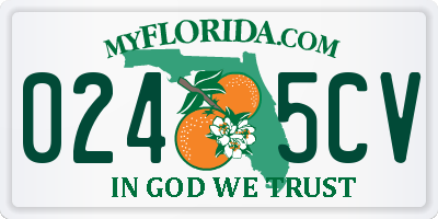 FL license plate 0245CV