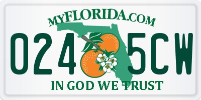 FL license plate 0245CW