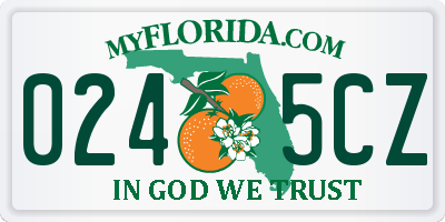 FL license plate 0245CZ