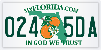 FL license plate 0245DA