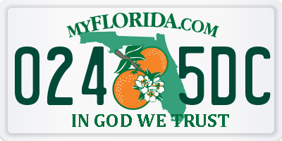 FL license plate 0245DC