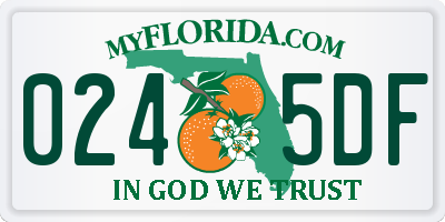 FL license plate 0245DF