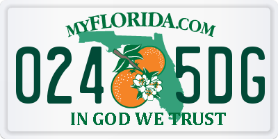 FL license plate 0245DG