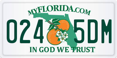 FL license plate 0245DM