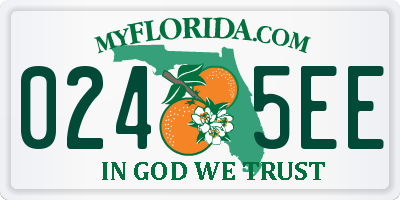 FL license plate 0245EE