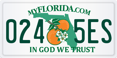 FL license plate 0245ES