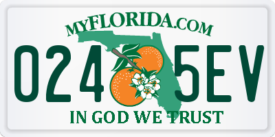 FL license plate 0245EV
