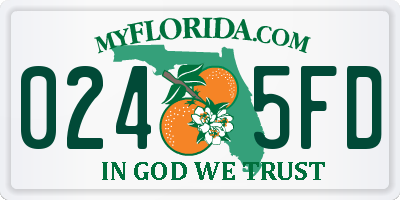 FL license plate 0245FD