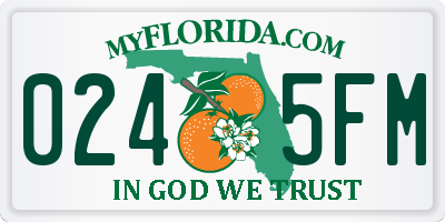 FL license plate 0245FM