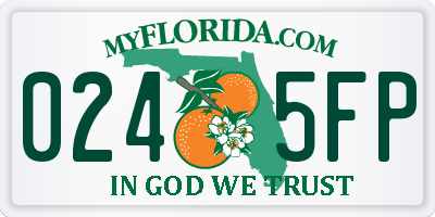 FL license plate 0245FP