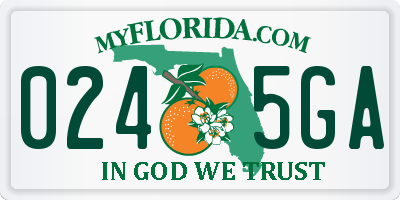 FL license plate 0245GA
