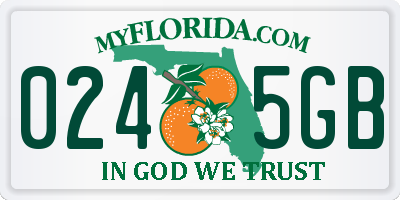 FL license plate 0245GB