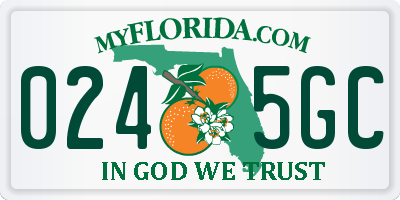 FL license plate 0245GC