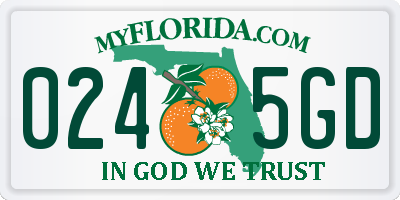 FL license plate 0245GD