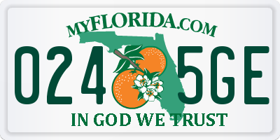 FL license plate 0245GE