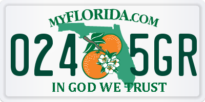 FL license plate 0245GR