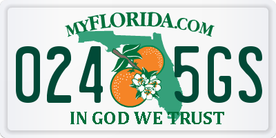 FL license plate 0245GS