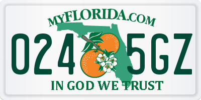 FL license plate 0245GZ
