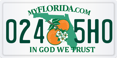 FL license plate 0245HO