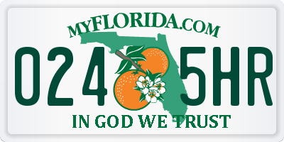 FL license plate 0245HR