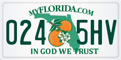 FL license plate 0245HV