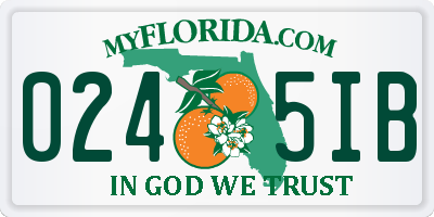 FL license plate 0245IB