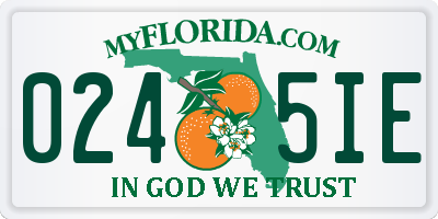 FL license plate 0245IE