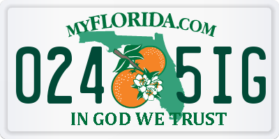 FL license plate 0245IG