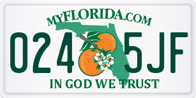 FL license plate 0245JF