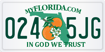 FL license plate 0245JG