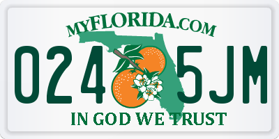 FL license plate 0245JM