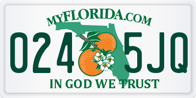 FL license plate 0245JQ
