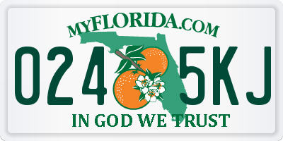 FL license plate 0245KJ