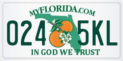 FL license plate 0245KL