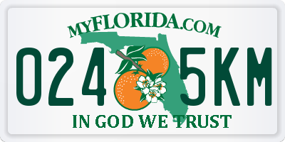 FL license plate 0245KM