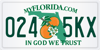 FL license plate 0245KX
