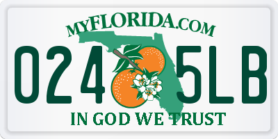 FL license plate 0245LB