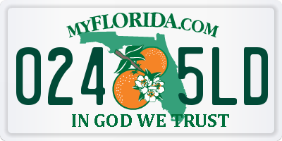 FL license plate 0245LD