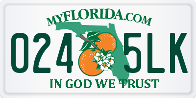 FL license plate 0245LK
