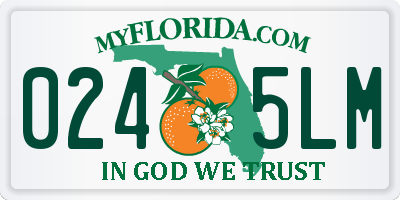 FL license plate 0245LM