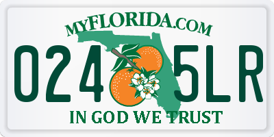 FL license plate 0245LR