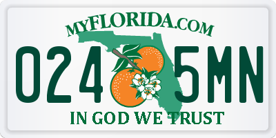 FL license plate 0245MN